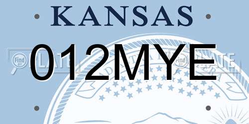 012MYE Kansas License Plate