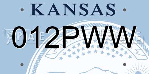 012PWW Kansas License Plate