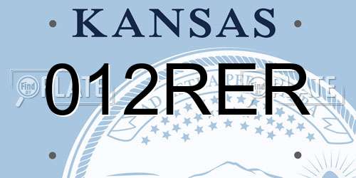 012RER Kansas License Plate