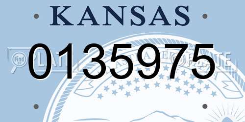 0135975 Kansas License Plate