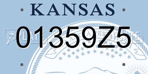 01359Z5 Kansas License Plate