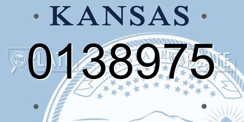 0138975 Kansas License Plate