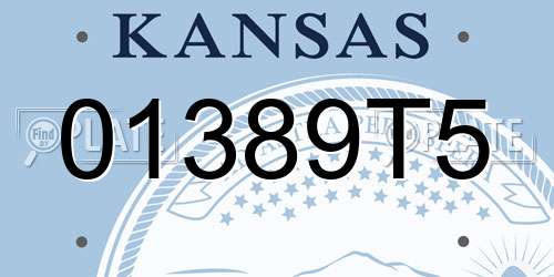 01389T5 Kansas License Plate