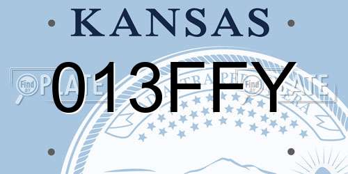 013FFY Kansas License Plate