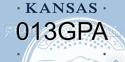 013GPA Kansas License Plate