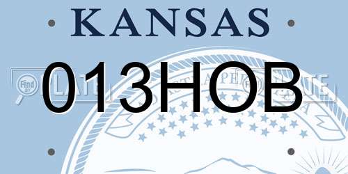 013HOB Kansas License Plate