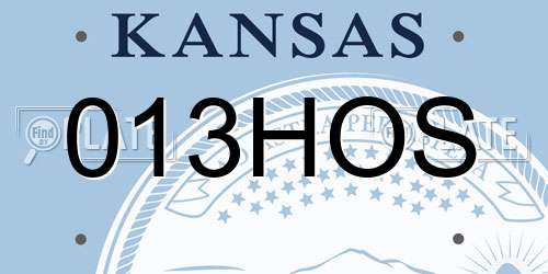 013HOS Kansas License Plate
