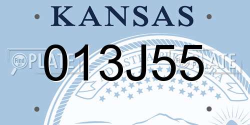 013J55 Kansas License Plate