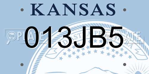 013JB5 Kansas License Plate