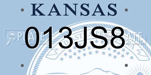 013JS8 Kansas License Plate