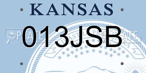 013JSB Kansas License Plate
