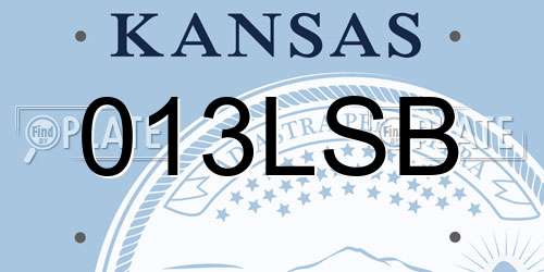013LSB Kansas License Plate