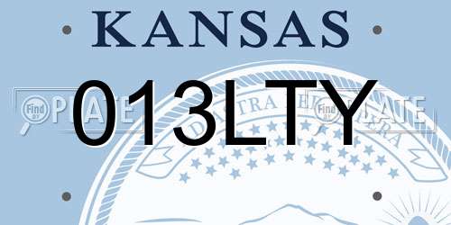 013LTY Kansas License Plate
