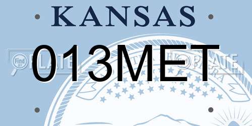 013MET Kansas License Plate