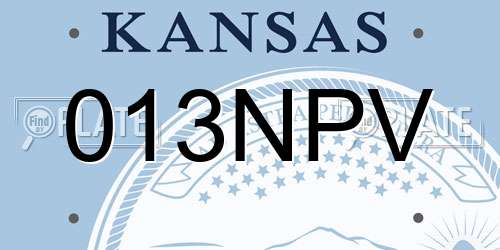 013NPV Kansas License Plate