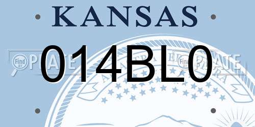 014BL0 Kansas License Plate