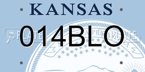 014BLO Kansas License Plate