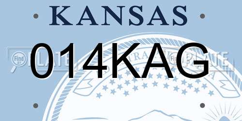 014KAG Kansas License Plate