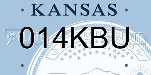 014KBU Kansas License Plate