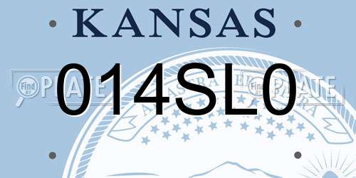 014SL0 Kansas License Plate