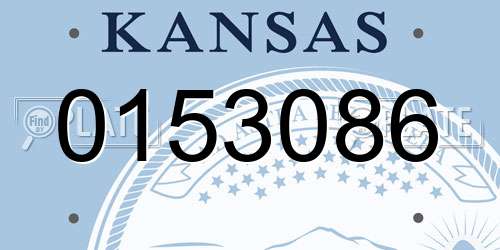0153086 Kansas License Plate