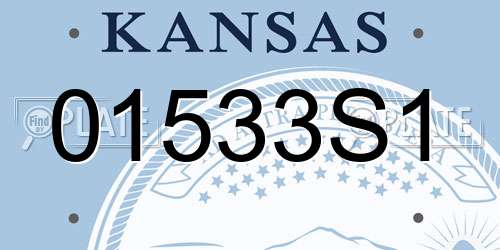 01533S1 Kansas License Plate
