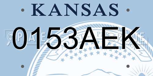 0153AEK Kansas License Plate
