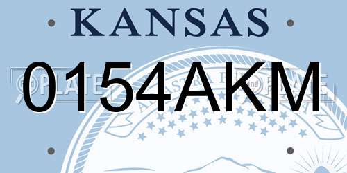 0154AKM Kansas License Plate
