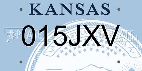 015JXV Kansas License Plate