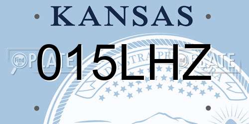 015LHZ Kansas License Plate