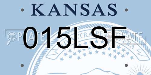 015LSF Kansas License Plate