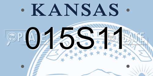 015S11 Kansas License Plate