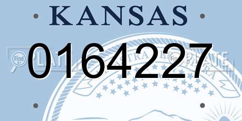 0164227 Kansas License Plate