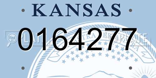 0164277 Kansas License Plate