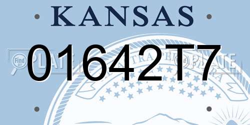 01642T7 Kansas License Plate