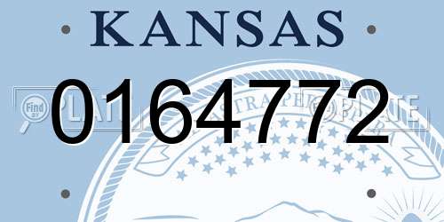 0164772 Kansas License Plate