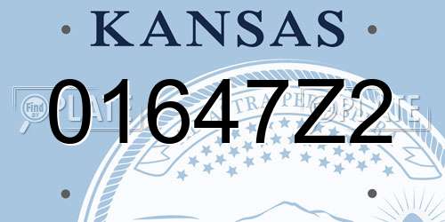 01647Z2 Kansas License Plate