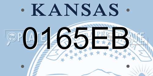 0165EB Kansas License Plate