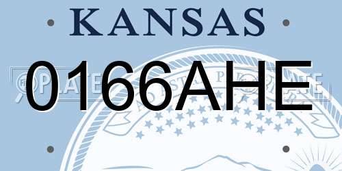0166AHE Kansas License Plate