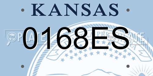 0168ES Kansas License Plate