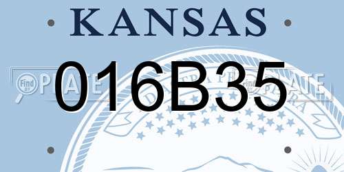 016B35 Kansas License Plate