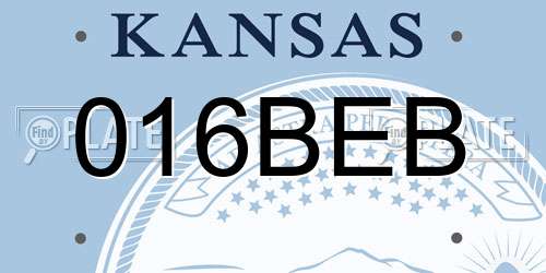 016BEB Kansas License Plate