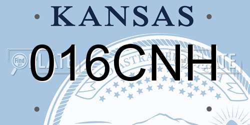 016CNH Kansas License Plate