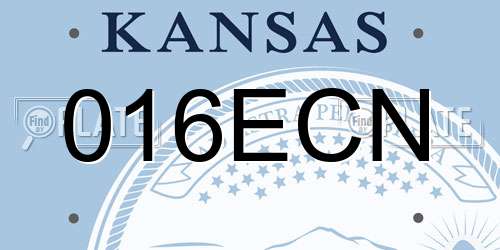 016ECN Kansas License Plate