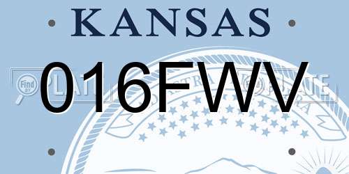 016FWV Kansas License Plate
