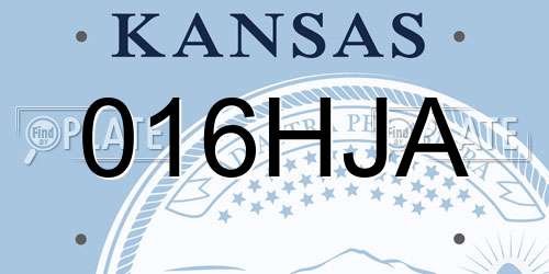 016HJA Kansas License Plate