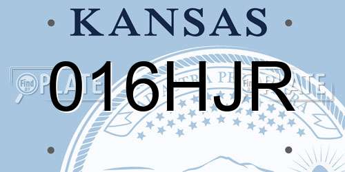 016HJR Kansas License Plate