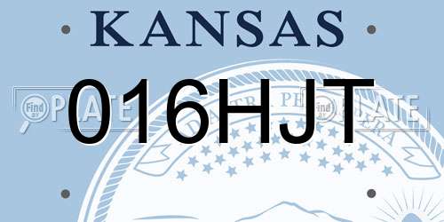 016HJT Kansas License Plate