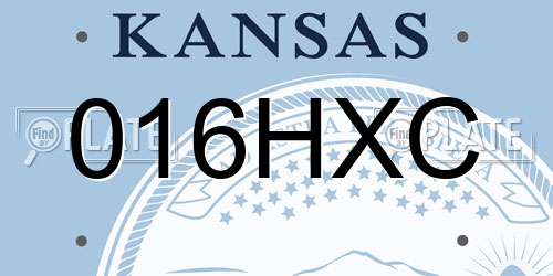 016HXC Kansas License Plate