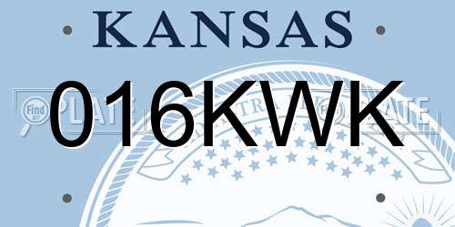 016KWK Kansas License Plate